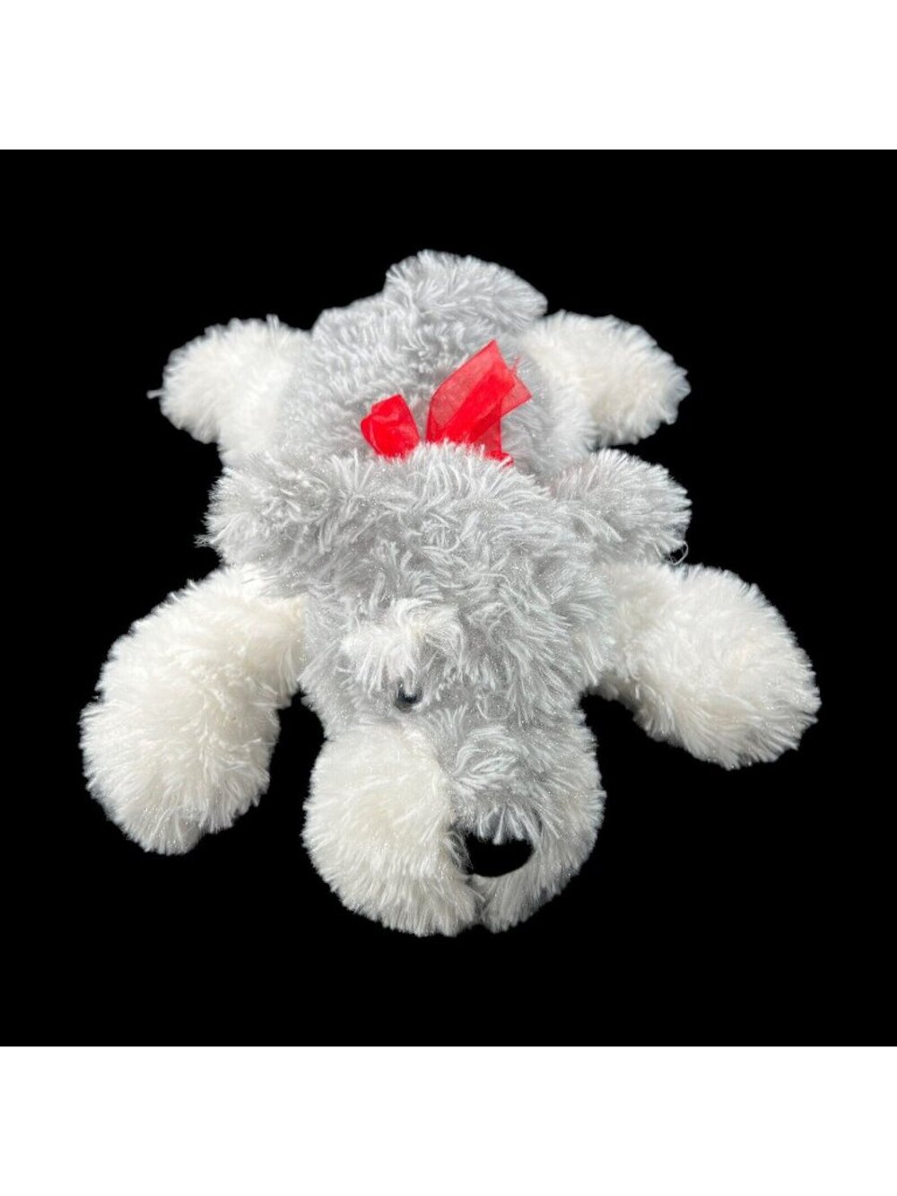 Best Made Toys Schnauzer Plush Puppy Dog Gray White Red Bow  Stuffed Animal Toy